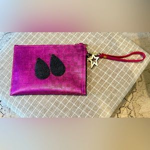 Nickel & Suede Clutch plus large teardrops
